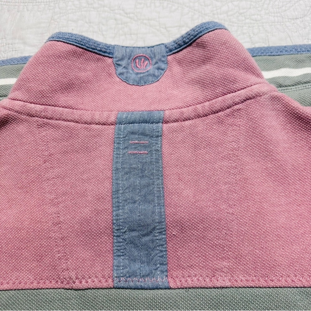 Fat Face The Airlie Women’s 1/4 Zip Pullover Eucalyptus Green Striped Top Sz.14 - Picture 5 of 13
